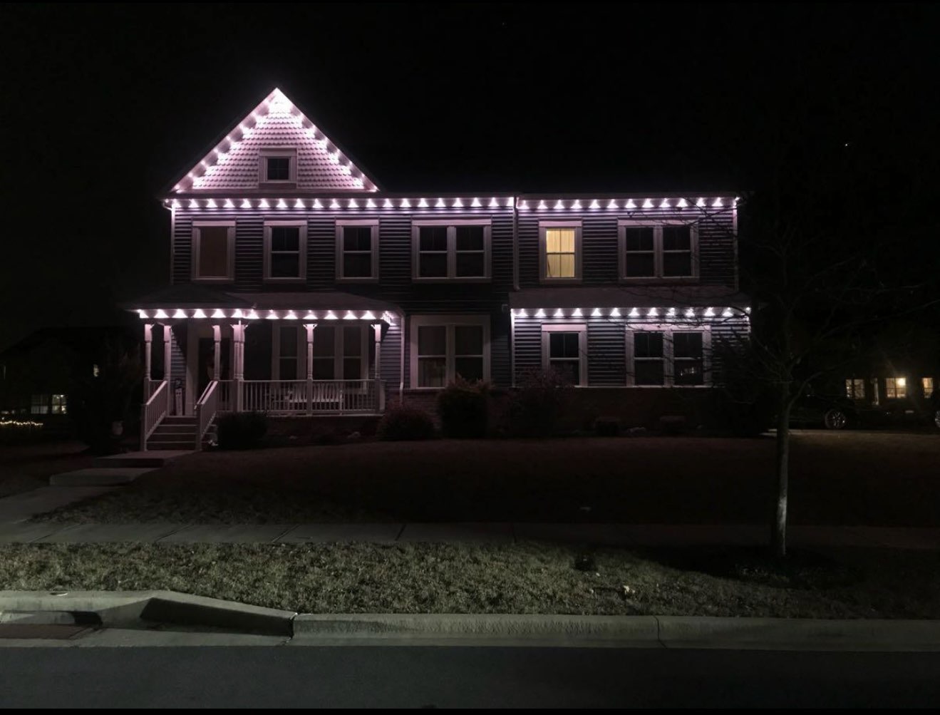 Warm white evening ambiance with permanent LEDs